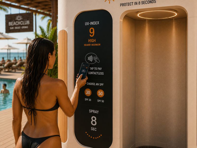 The contactless panel where you tap and choose your SPF